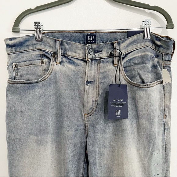 NWT Gap Men’s Flex Skinny Jeans Light Wash Blue Denim Mid Rise Size 33x34 - Picture 4 of 8